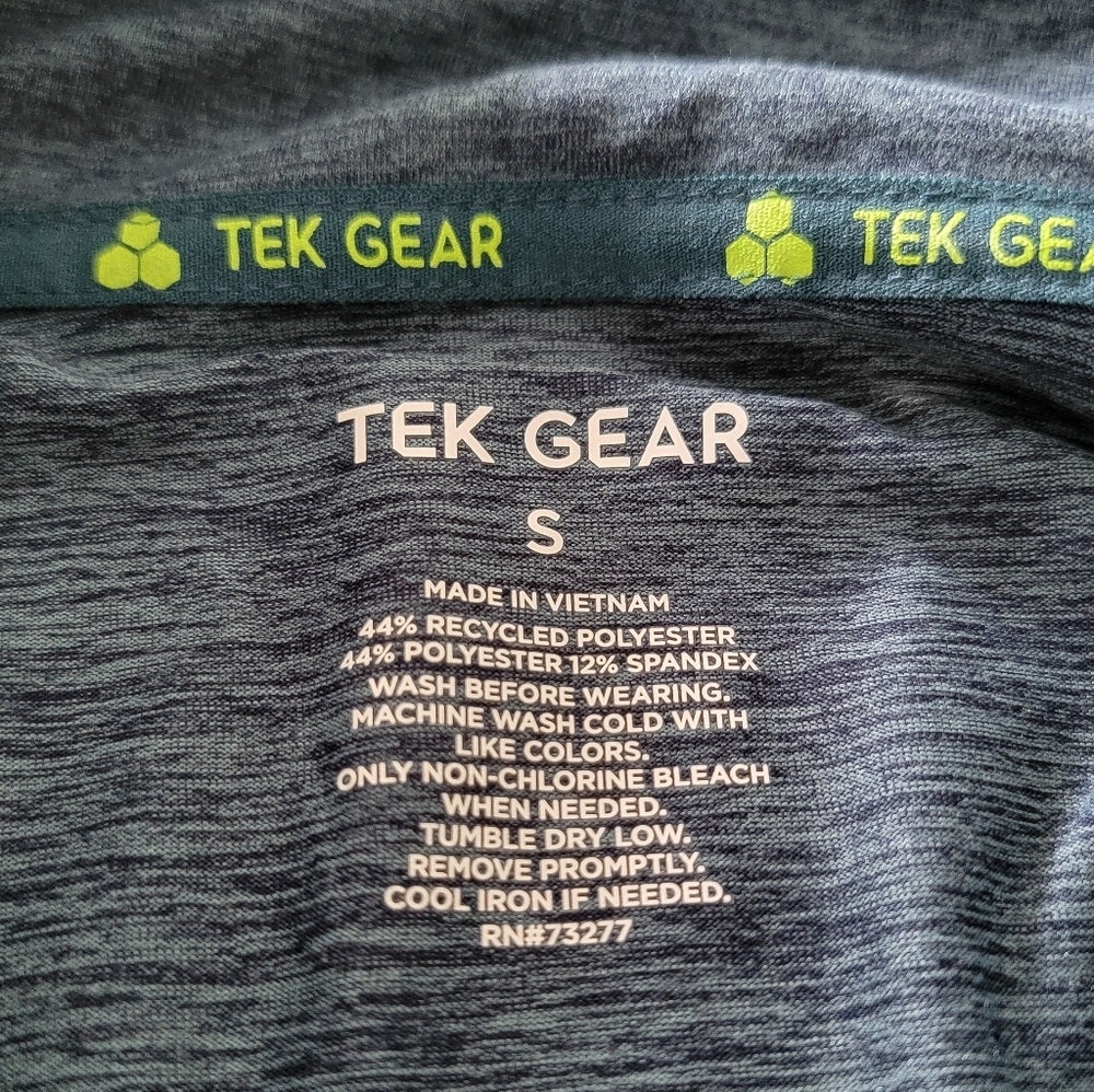 tek gear Men's Teal Heather Quarter-Zip Pullover Size Small - Picture 3 of 7